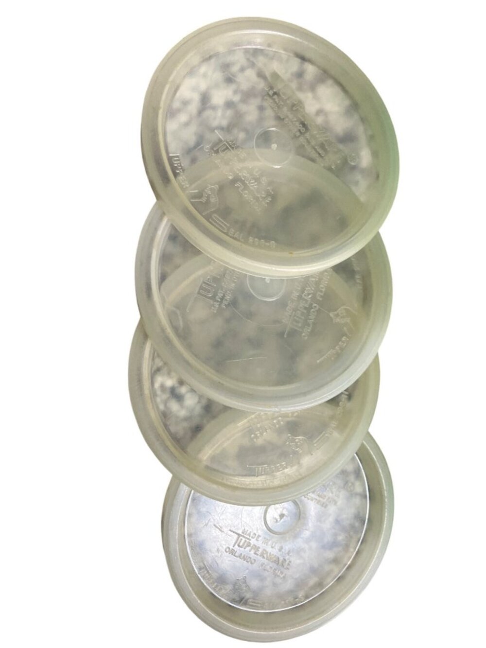 Tupperware Plastic Glasses With Lids Stackable Design Vintage - Picture 4 of 13